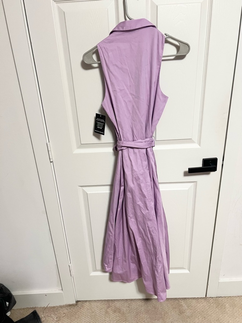 NWT Boston Proper poplin fit and flare cotton faux wrap midi dress pockets - Picture 7 of 9